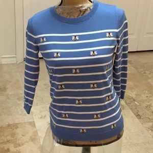 Bumblebees on Blue Striped Sweater